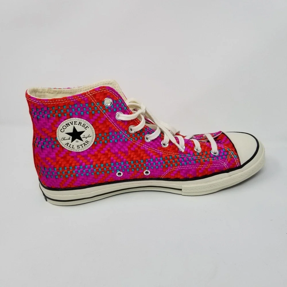 Converse Chuck 70 High Top Culture Weave Cherry Red/Pink Pop Size 13 167990c - Picture 12 of 16